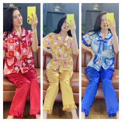 You are looking for a green pajama with white elep